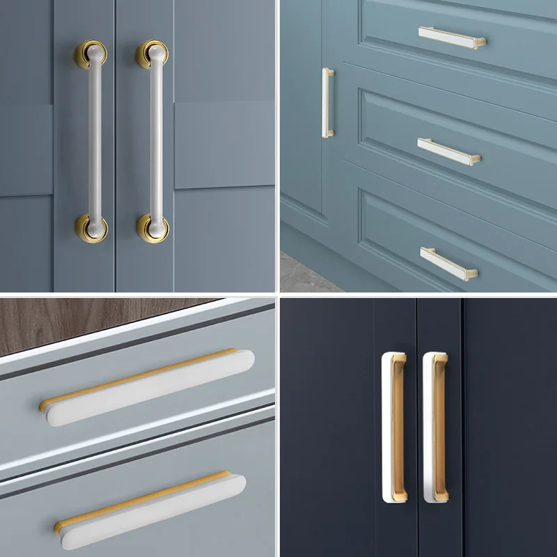 مقابض درج خزانة الأثاث مقابض المطبخ لمقبض الخزانة درج الباب الأثاث مقبض المطبخ الأجهزة البساطة الذهبية #6