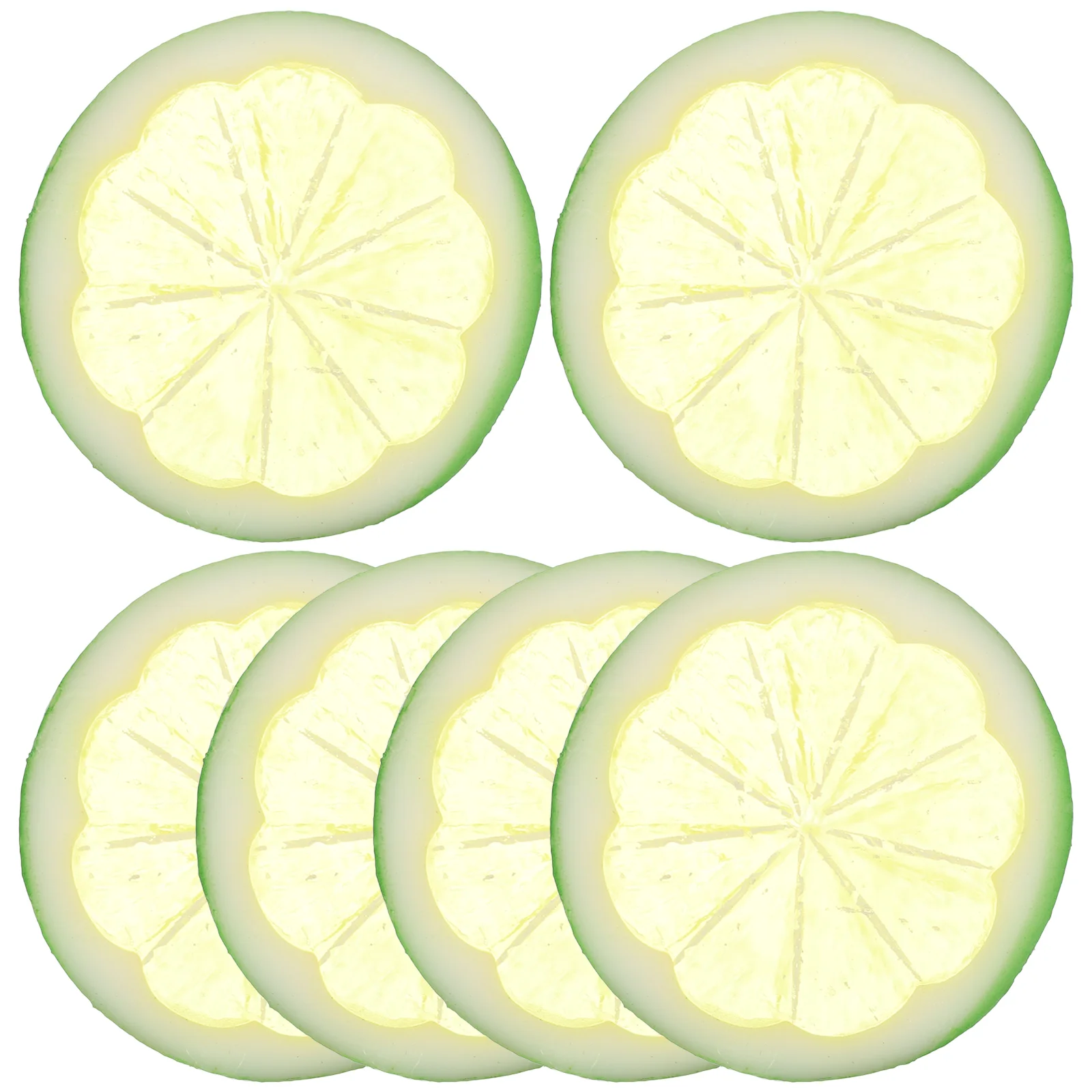 6 Pcs Simulated Fruit Slices Plastic Lemon Pvc Artificial Fruits Simulation Decor Kitchen Pretend Fake Lemons Model