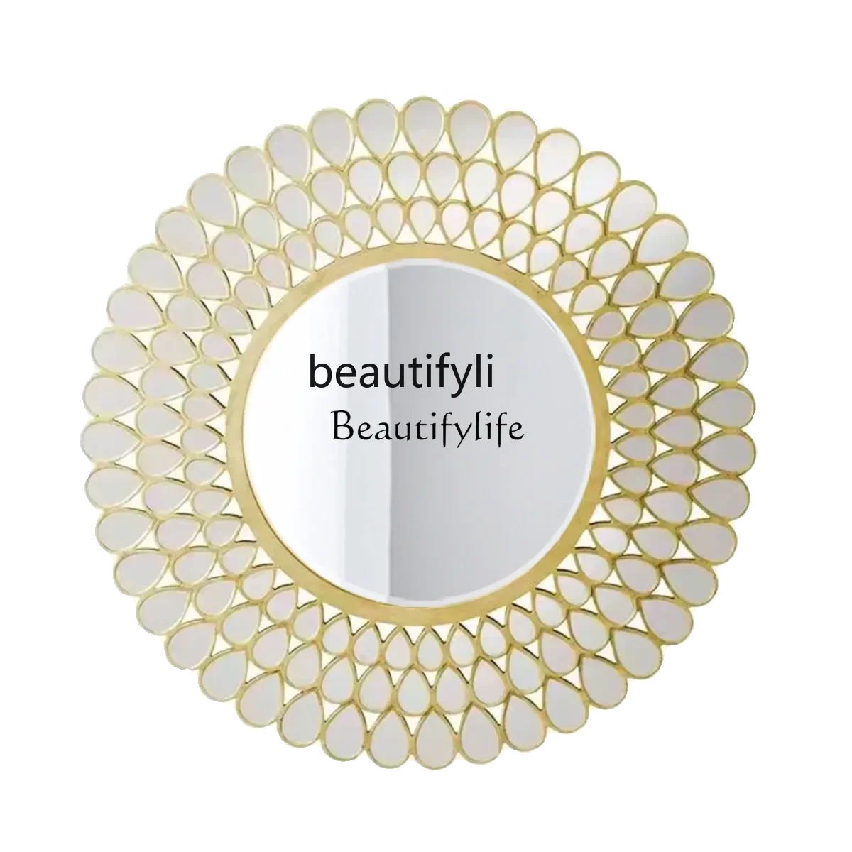 

American living room entrance round light luxury creative background wall wall hanging dining side decorative mirror