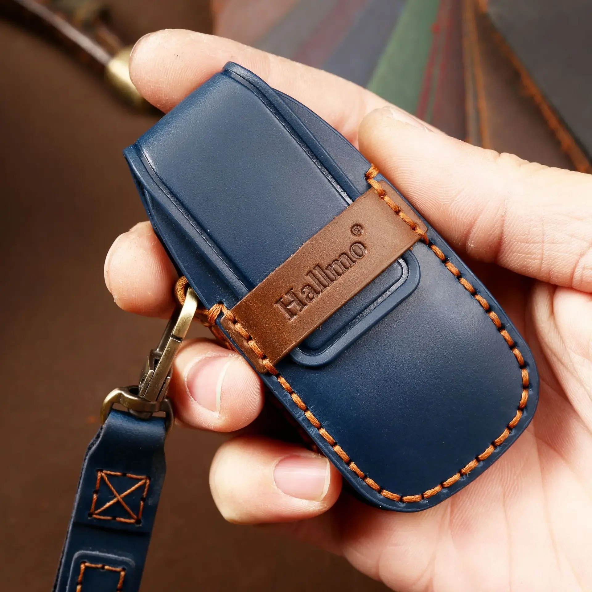 Leather Car Key Case Cover Fob Accessories Keychain for Mercedes Benz GLC300L E300 E260 E300L GLC300 C260l Holder Shell Skin Bag