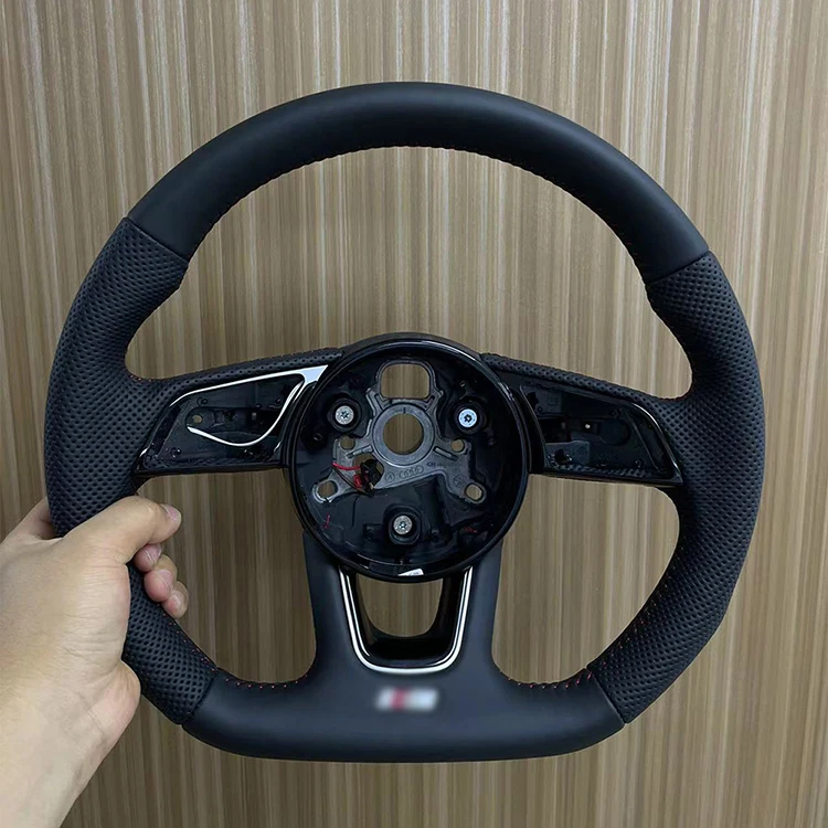 アウディモデルa3,a4,a5,b9,半穴,加熱スポーツステアリング用の革加熱