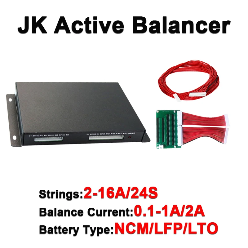 2S to 24S JIKONG Smart Active Balancer with Bluetooth 1A 2A Active Balance Current Equalizer for LFP/NCM/LTO Lithium Battery