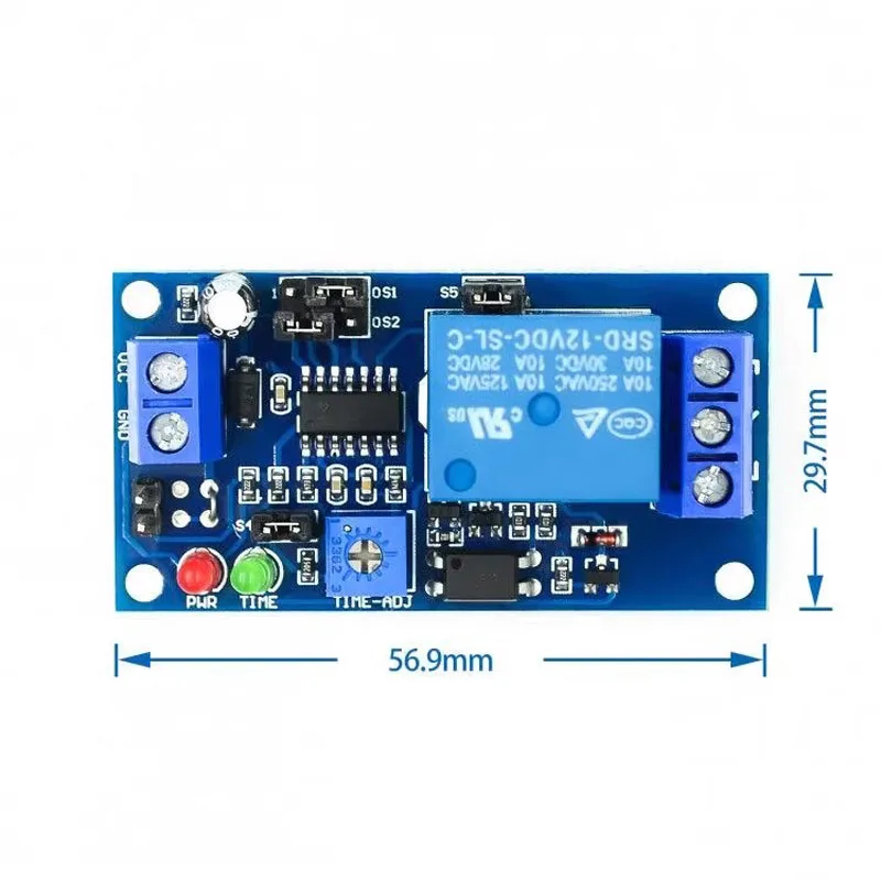 1-100Pcs 12V Normally Open Trigger Delay Relay Delay Circuit Module Vibration Alarm Module