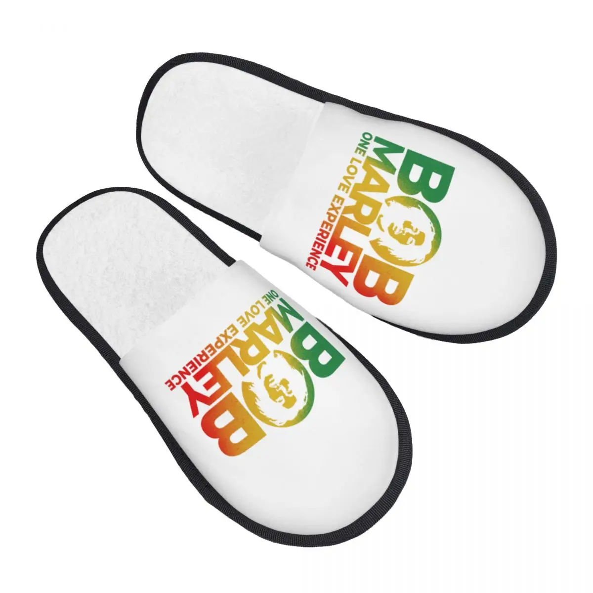 Custom Print Women Jamaica Singer Reggae Rock Bob Marley House Slippers Cozy Memory Foam Fluffy Slipper Indoor Outdoor Shoes