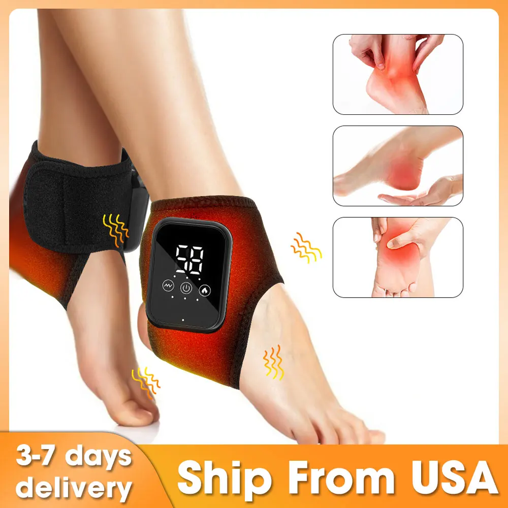 

Массажер для лодыжки ног, нагрев, вибрация, 3-ступенчатая защита суставов, беспроводная термообертка, бандажные ремни, массажные подушечки для лодыжки, перезаряжаемые
