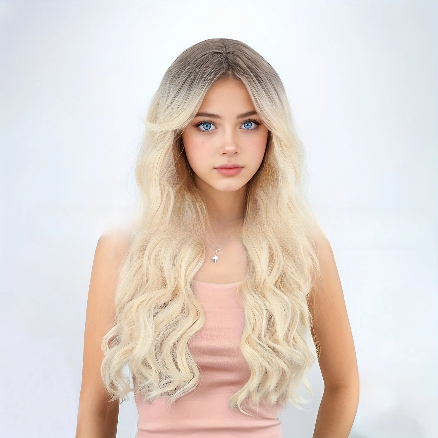 

Brown, black and gold gradually change the whole wig, synthetic high heat-resistant material is suitable for daily wear