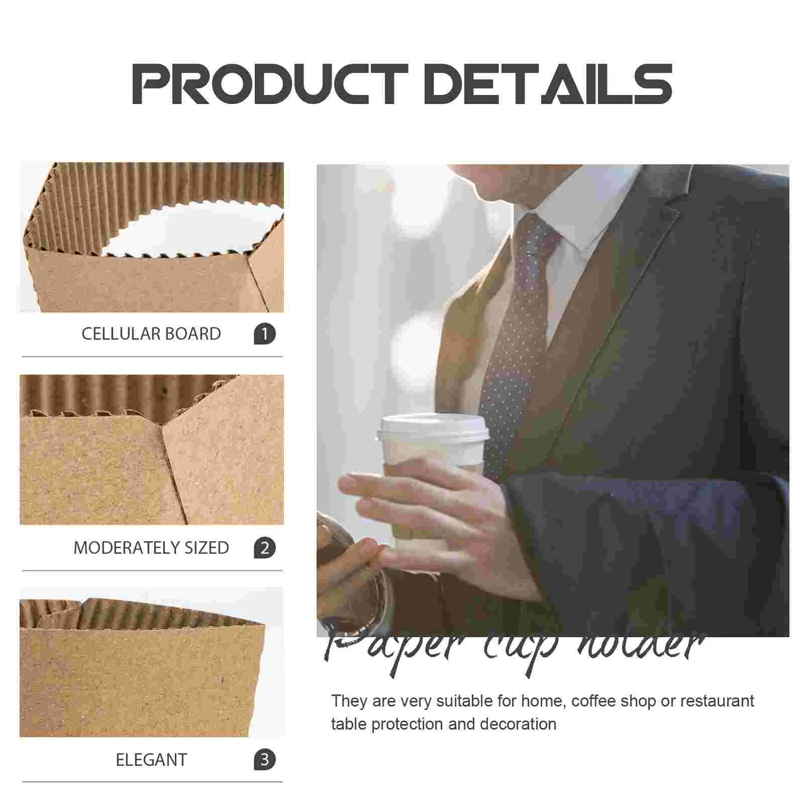 Hot Drink Sleeves Coffee Cup Holder Espresso Cups Cold-insulation Bottle Cover for Khaki