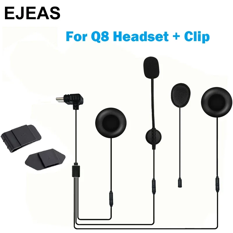 

Type-C Interface Headset For EJEAS Q8/Q7 Motorcycle Helmet Intercom New Mounting Clip Double-Sided Tape Base