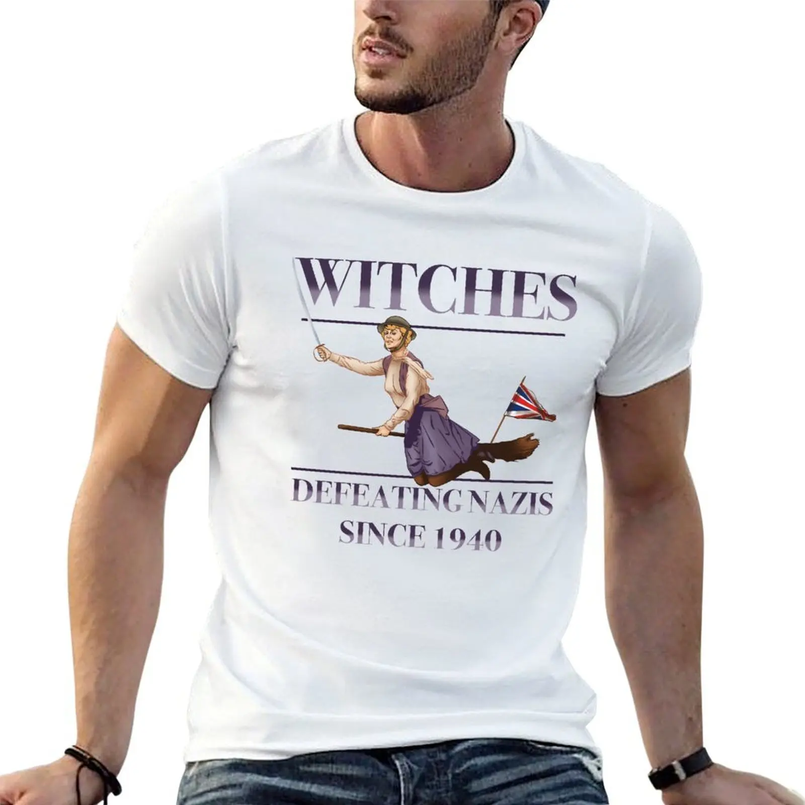 

Witches Defeating Nazis T-Shirt t shirt custom print t shirt man plain T-Shirt