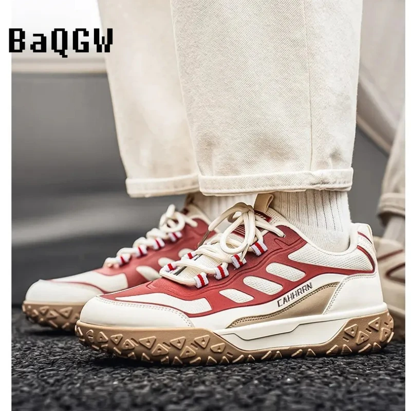 

2026 Thick Sole Non-slip Mesh Breathable Lace-up Retro Fashion Outdoor Sneakers Comfortable Hiking Walking Shoes Outdoor Hiking