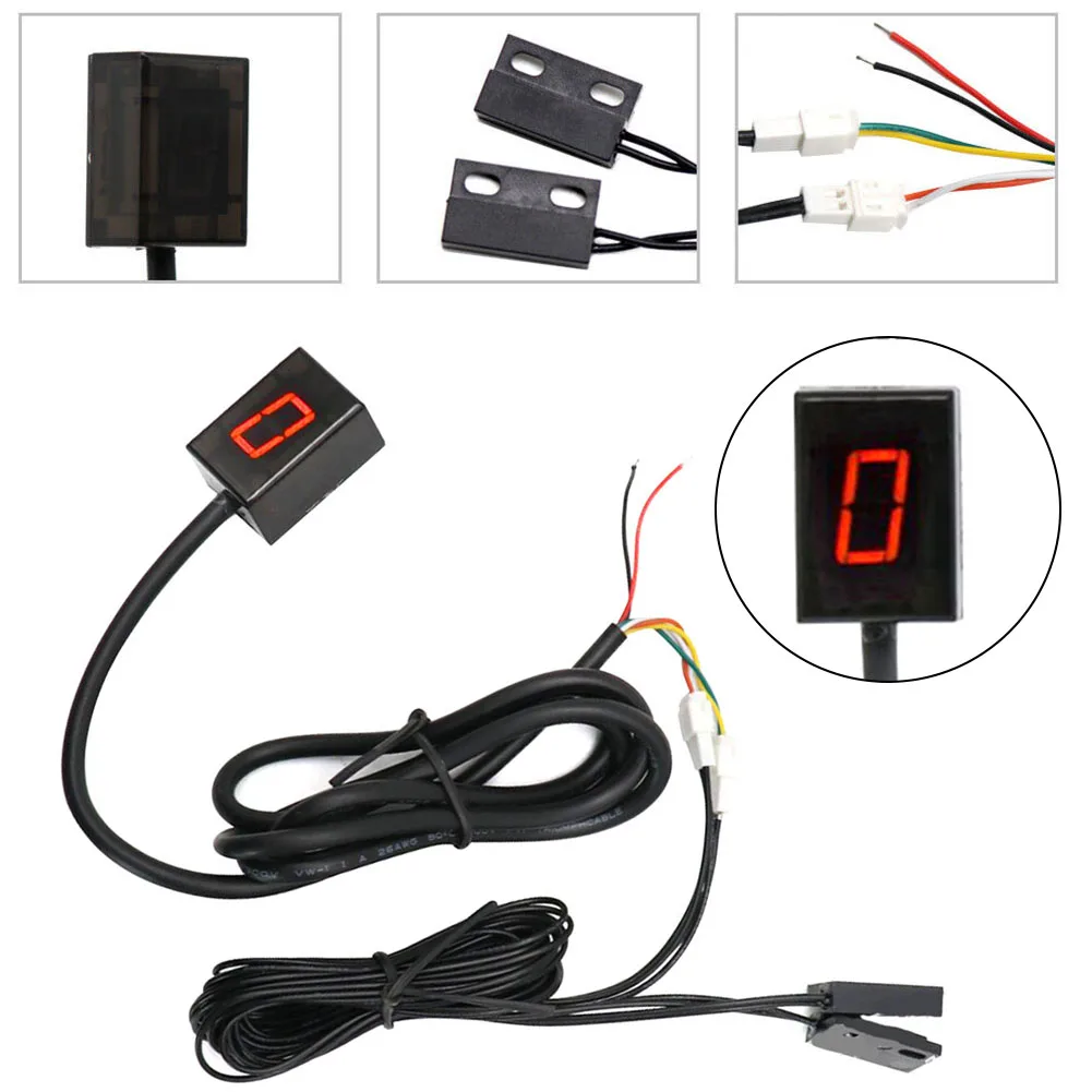 Led Universal Digital Gear Indicator Motorcycle 6 Digital Display Speedometer Indicator Motorcycle Display Shift Lever Sensor