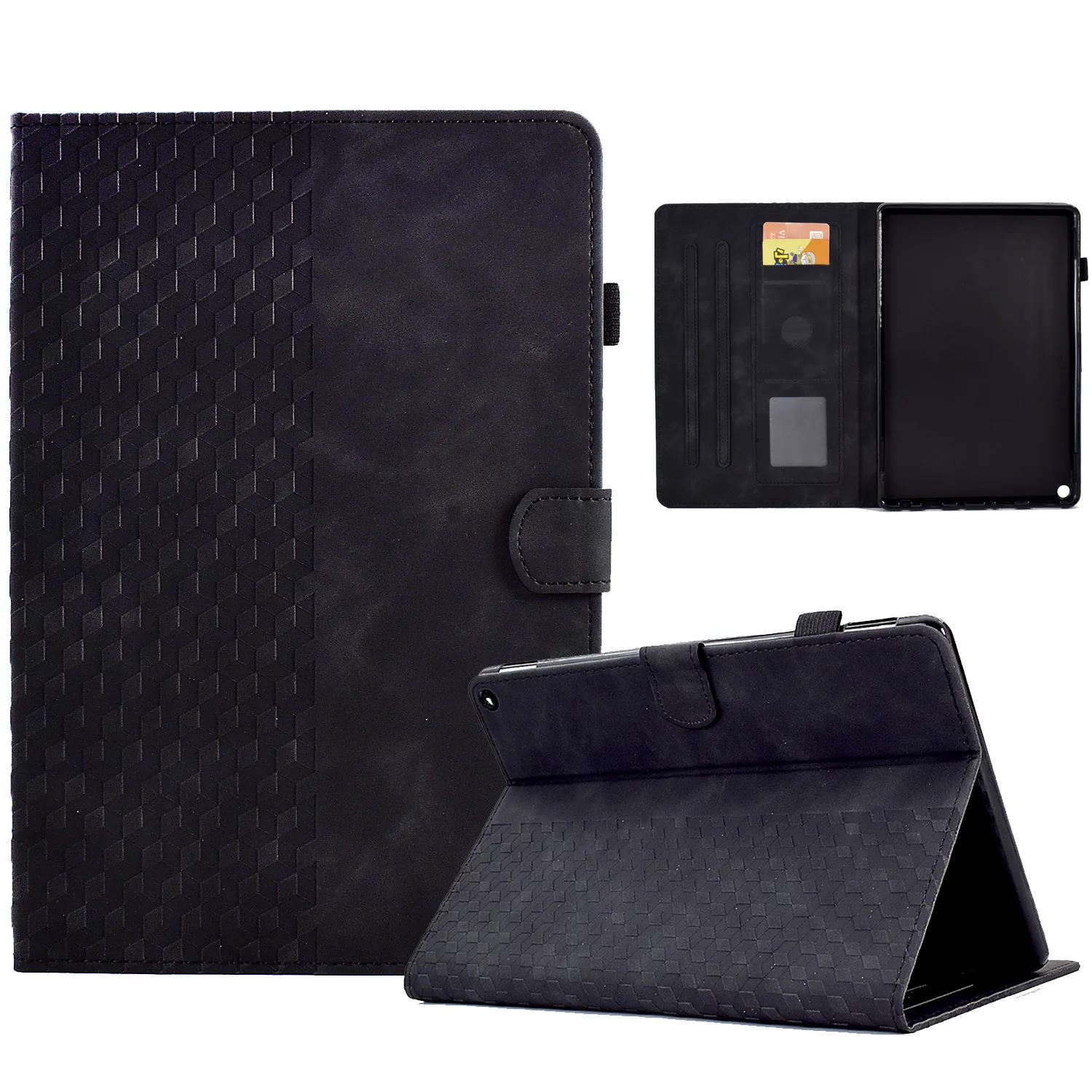 Flip block embossing Card slot wallet Cover For Amazon Fire HD 8 Plus 2020 8.0