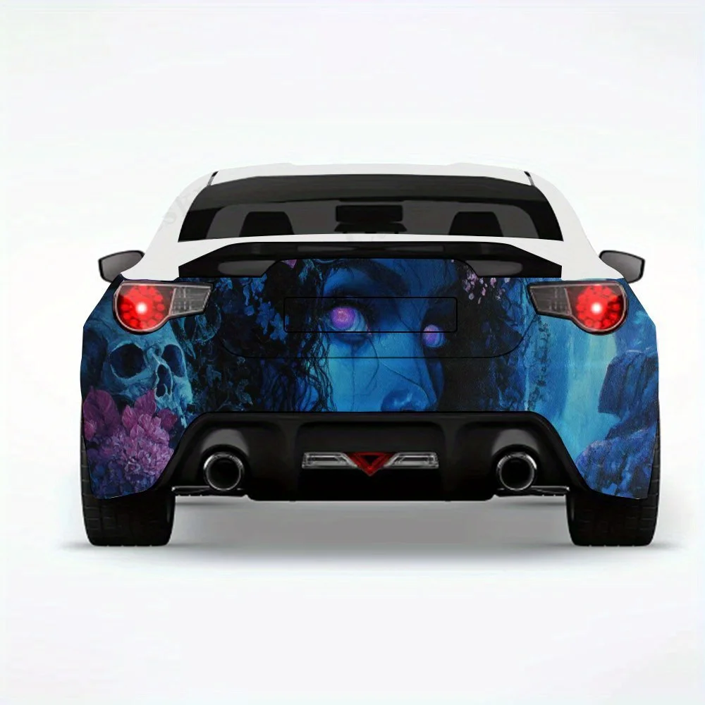 

Fantasy Forest Spirit with Pink Flowers and Skulls,Vinyl Decal for Car Rear, Waterproof Self-Adhesive Vinyl Stickers for Vehicle