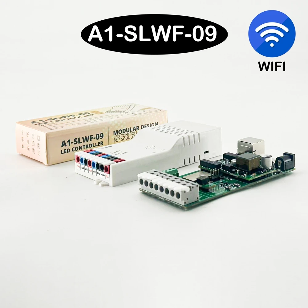 

WS2812B WS2811 Светодиодная лента RGBIC WS2815 Светодиодный контроллер WIFI A1-SLWF-09 WLED Ethernet PoE Аудиореактивный домашний помощник