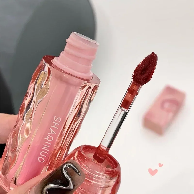 Smalto per labbra a specchio Gloss duraturo Tazza antiaderente impermeabile Rossetto luminoso Tinta per labbra Tinta Cosmetici per trucco rosa nudo coreano di lusso