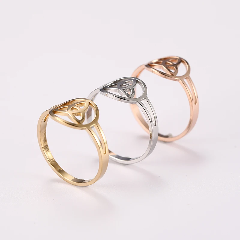Witch's Irish Knot Ring für Frauen Edelstahl Irland Keltische hohle Fingerringe Neue Hexerei Amulett Schmuck Geburtstagsgeschenk – Detail 19