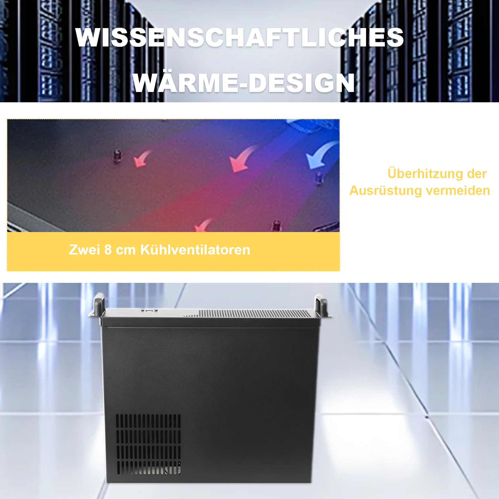 2U Rackmount-Servergehäuse mit geringer Tiefe, 350 mm tief, unterstützt Mini-ITX- und Micro-ATX-Motherboards mit ATX-Netzteil, ideal für Flightcases und mobile DJ-Systeme – Industrie-PC-Gehäuse