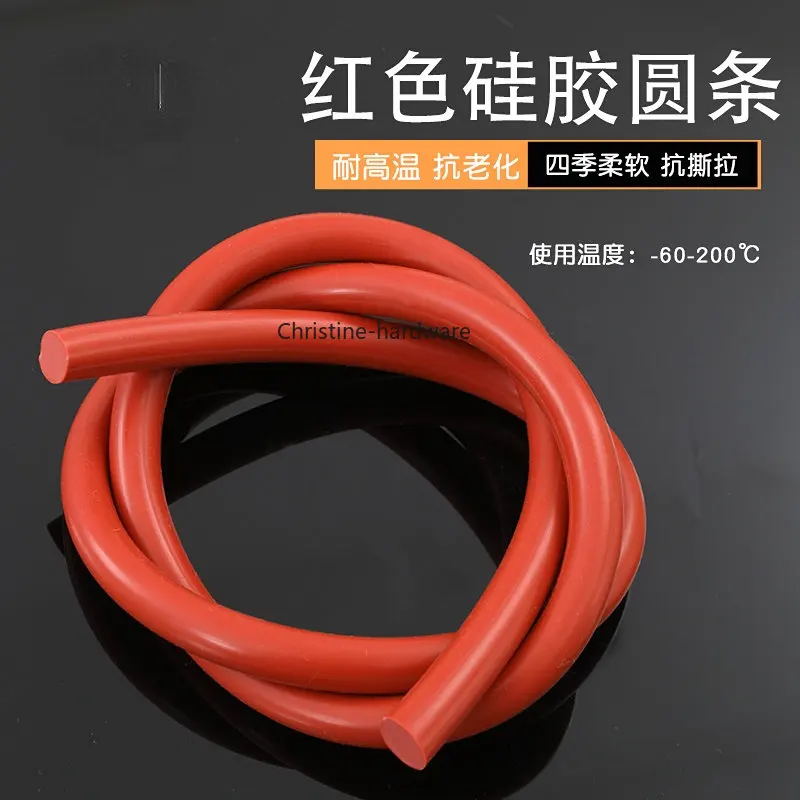 RED color rubber solid round seal strip Diameter 1 1.5 2 3 4 5 6 7 8 9 10 mm Silicone Rubber Rod Silicon Cord Silicone Bar