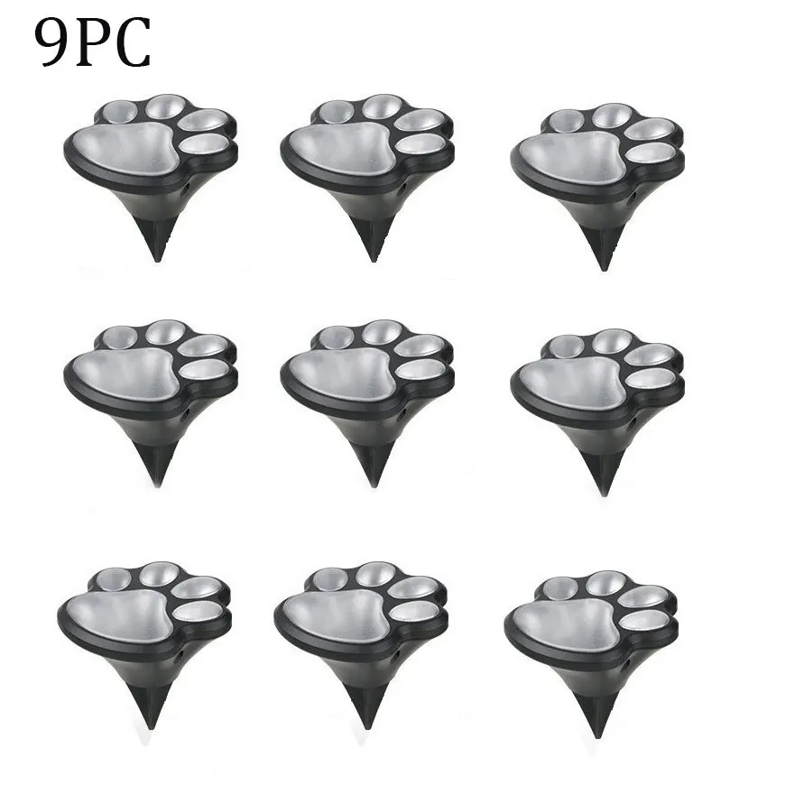 足跡ソーラー屋外ライト、ソーラーライト屋外猫足ライト、猫子犬動物ガーデンライトパスランプ歩道ライト