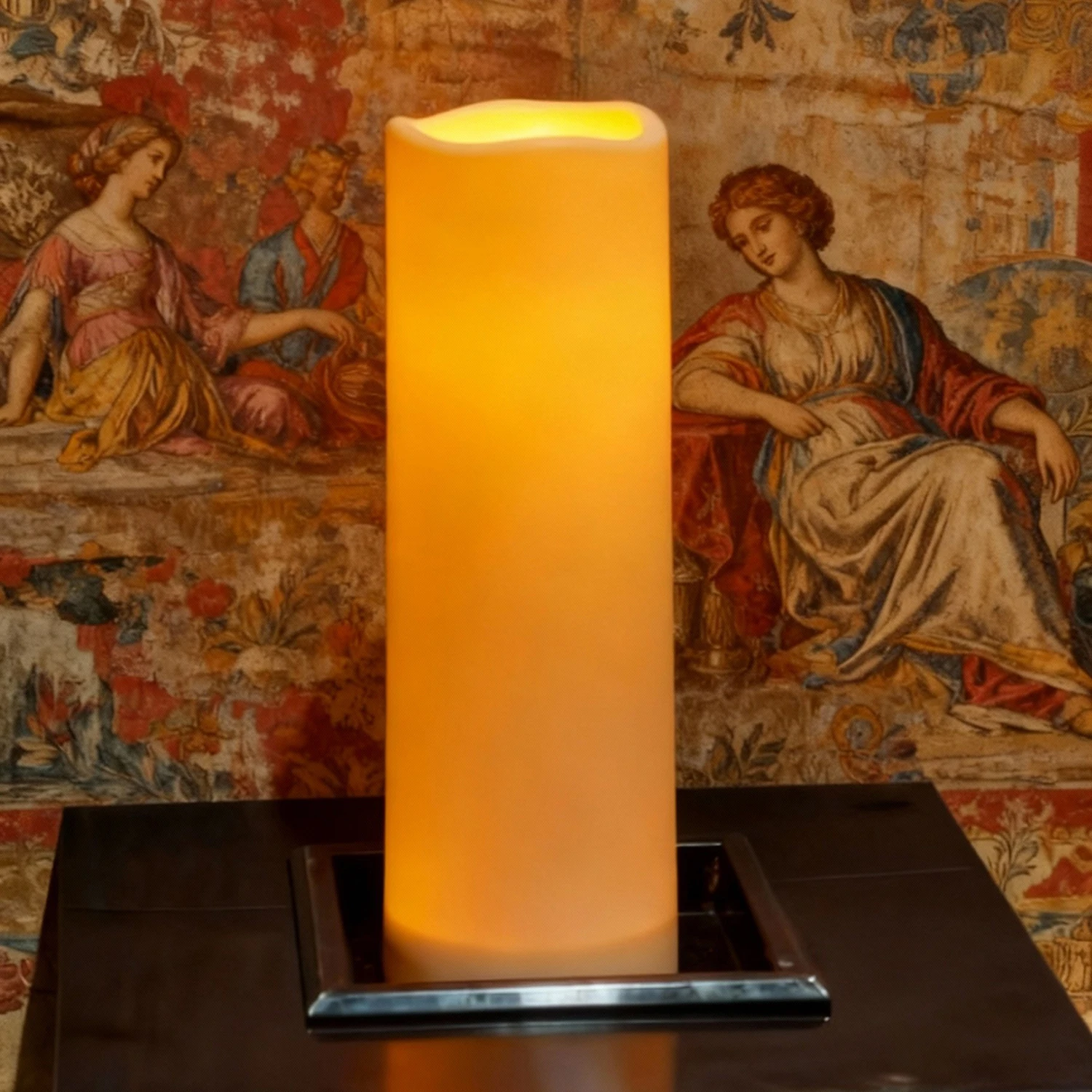 Outdoor Flameless Candles & Remote Control Timer, LED Flickering Battery Operated Electric Pillar Candle for Camping Party