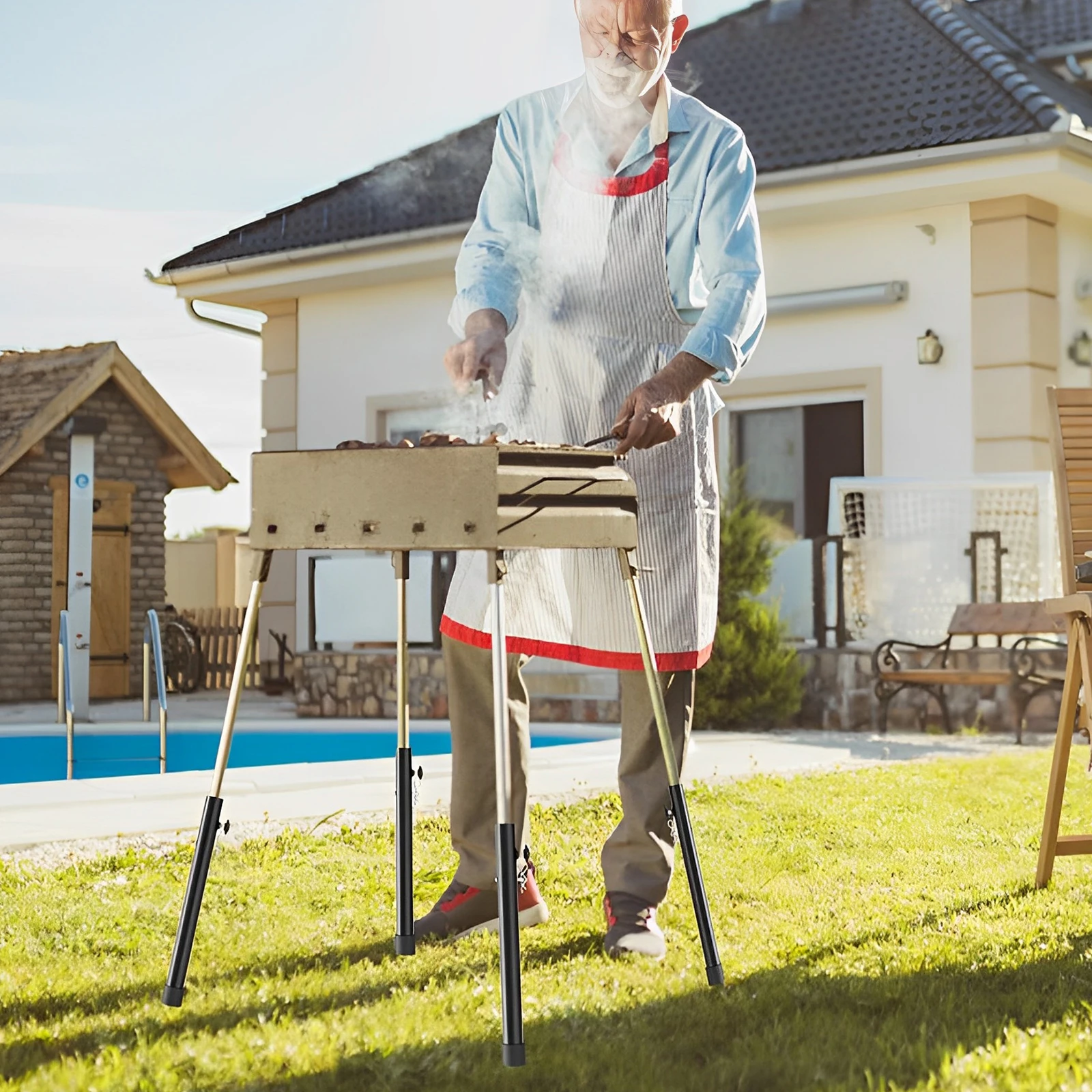 4Pcs Table Leg Extenders 2/4 Level Adjustable Height Table Leg Risers with Fixing Bolts Heavy Duty Steel Furniture Leg Accessory