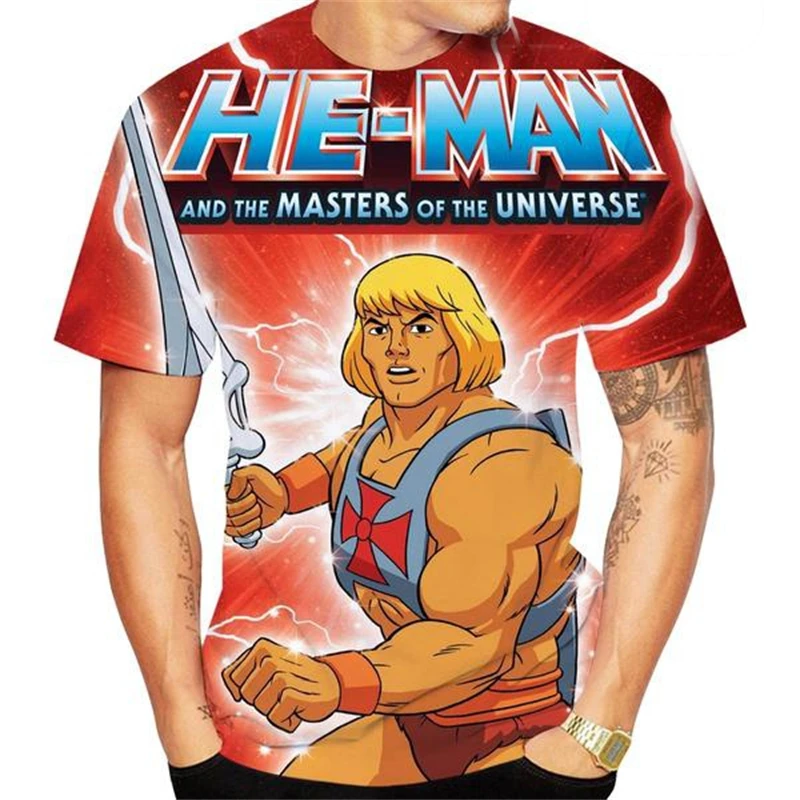 2024 New Fashion Cartoon Anime He-Man Masters Of The Universe 3D Printed Men\'s Women\'s T-shirt Personality Harajuku T-shirt Kids