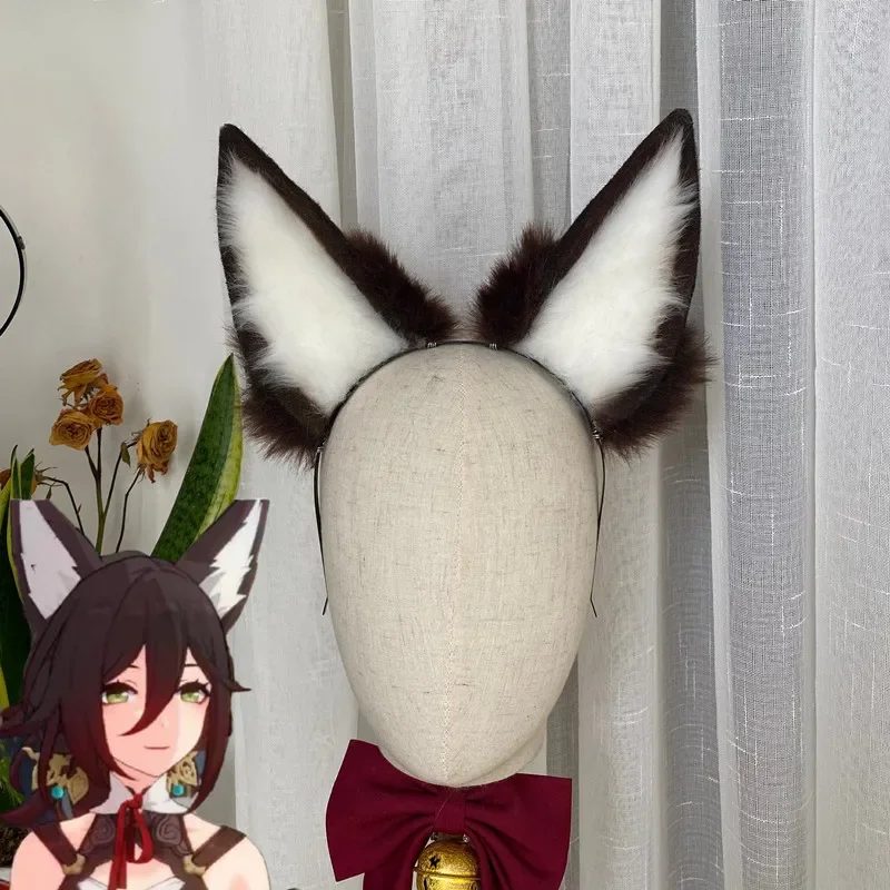 커스텀 수제 야수 애니메이션 코스프레 귀 핸드메이드 동물 고양이 늑대 여우 귀 머리띠 헤어 액세서리 시뮬레이션 헤어 코스프레 액세서리