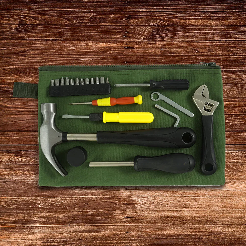 4個入り頑丈なキャンバス製多目的ツールバッグセット、強化されたレンチスロット付き、自動車diyハードウェアツール用の頑丈な収納バッグ