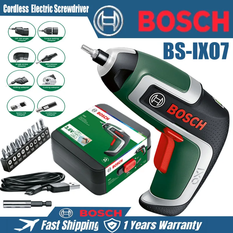 Bosch-chave de Fenda Magnética Elétrica sem Fio Substituição Rápida Kit de Ferramentas Múltiplas Lâmpada Led Ferramenta Elétrica Luz Ixo7
