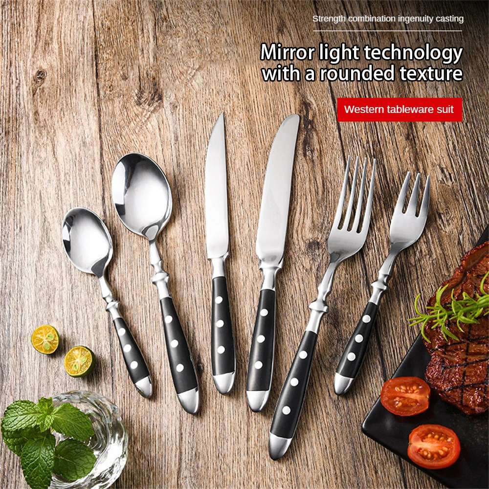 Knife And Fork Rounded Sharp Wear Resistance Preferred Steel Comfortable Durable Tableware Comfortable Durable Steak Tableware