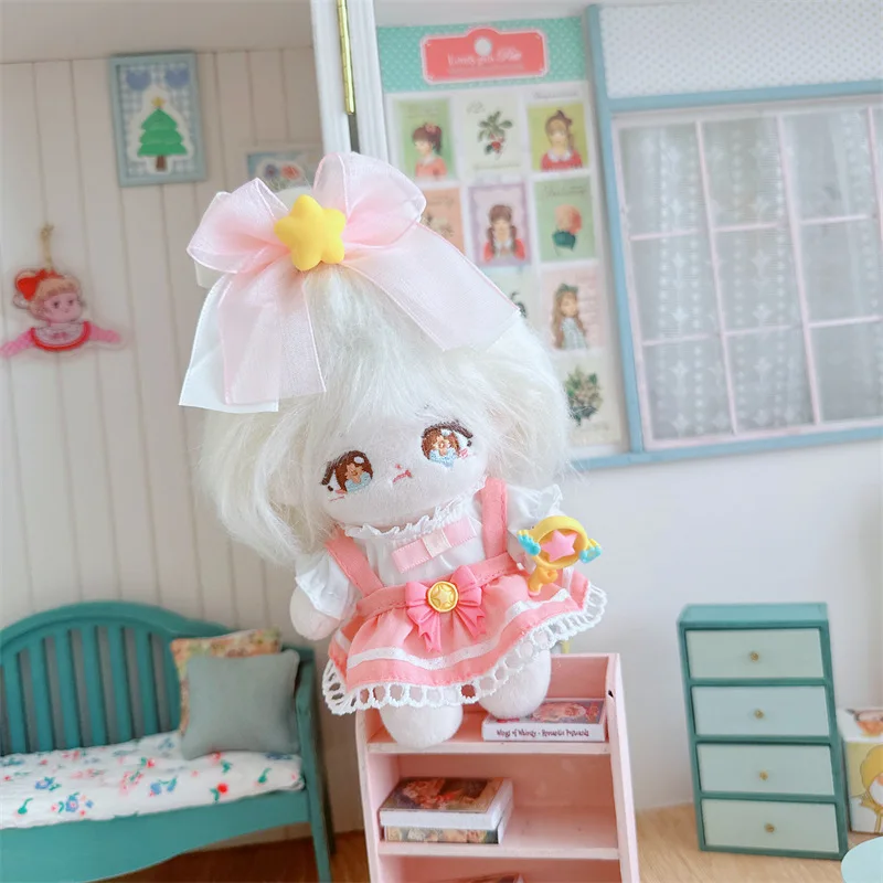17cm śliczne mały pluszak lalki ubrania akcesoria dla koreańskiej Kpop Exo Labubu Idol lalki róża pokojówka garnitur ubrania DIY prezent dla dzieci