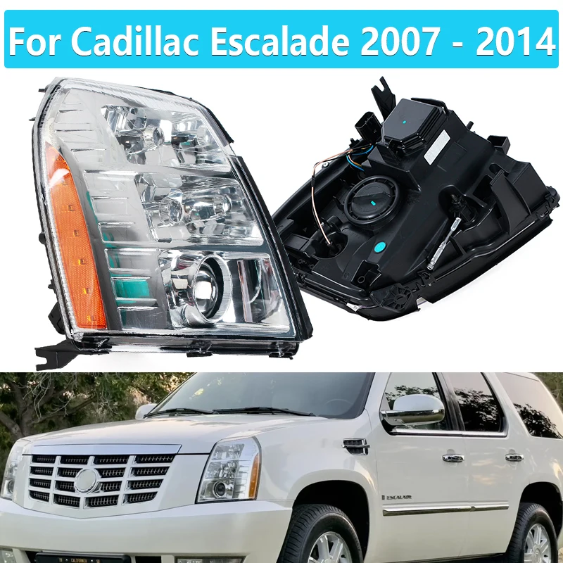 For Cadillac Escalade 2007 2008 2009 2010 2011 2012 2013 2014 w/o HID Bulb & Ballast Projector Headlights Car Front Headlamps