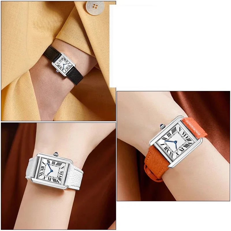 Per Cartier Tank SOLO London Clé de Cinturino in pelle di vacchetta cinturino a sgancio rapido nero marrone bianco grigio uomo donna14 16 18 20mm
