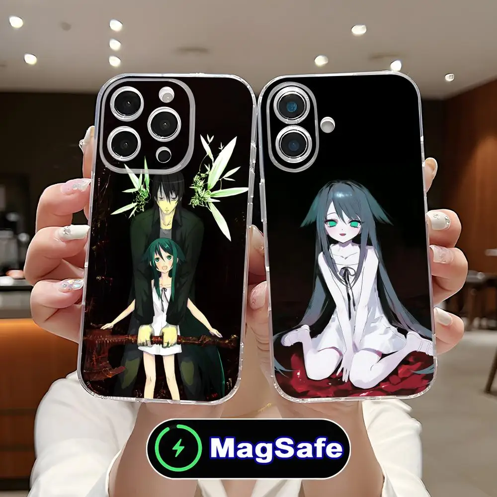 Saya no Uta حافظة هاتف محمول لهاتف آيفون 17 16 15 14 13 12 11 Air Pro Max Plus Mini Magsafe غطاء ملون شفاف غطاء فاخر