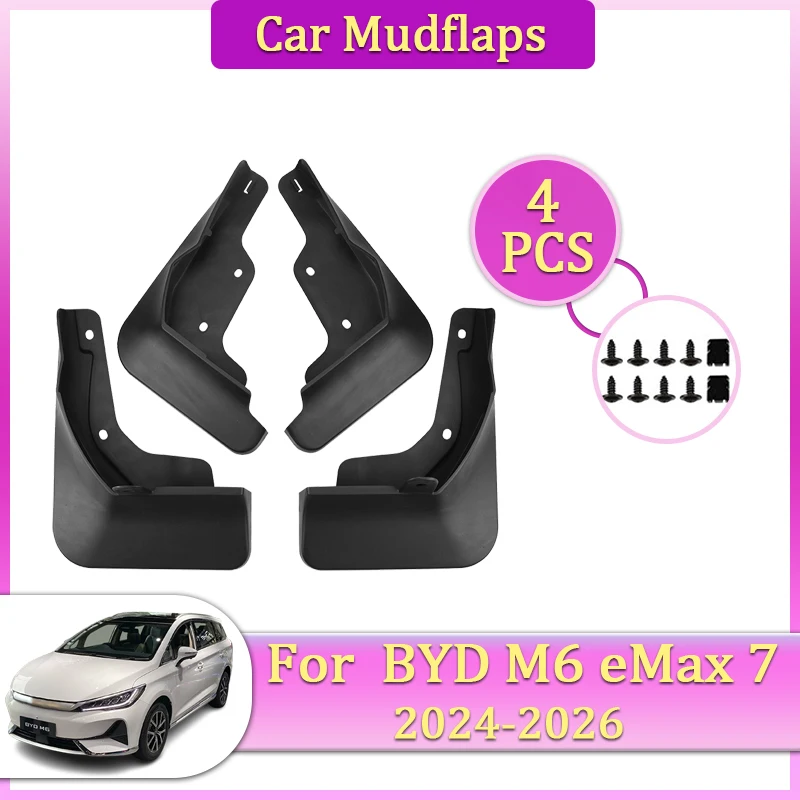 

4PCS Car Mudguards Parts For BYD M6 eMax 7 2024 2025 2026 Front Rear Wheel Mudflap Fender Flare Cover Guard Auto Mud Accessories