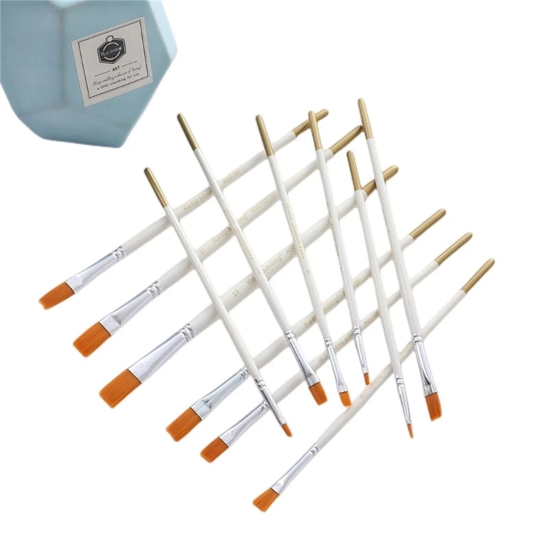 12 pezzi pennello per penna ad acquerello pennelli per capelli in Nylon pennello per pittura a olio per artisti per pennello artistico professionale fai da te