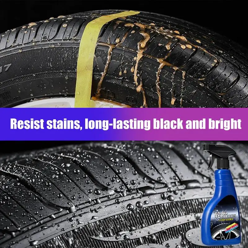 Car Tire Shine Powerful Tire Polish Wax 500ml Tire Stain Remover Long-Lasting Wheel Shine For Tire Maintenance