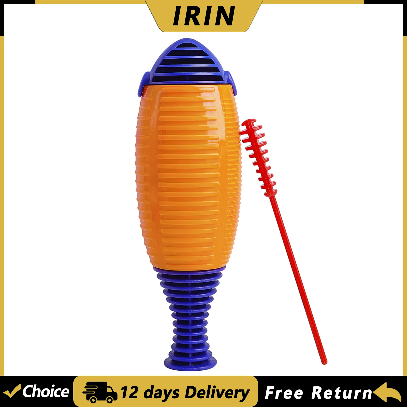 IRIN Scrapers Fish Baby with Scraping Stick Rattle Tube Maracas Cylinder Croak Musical Toys Orff Percussion Instrument