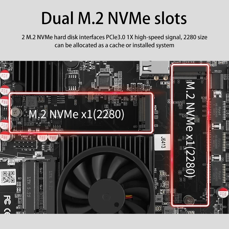 Imagem -06 - Placa-mãe Nas J6413 J6412 Intel I226-v Rtl8125bg 25g Lbs Nvme Sata3.0 Ddr4 Pcie Mini Itx Mainboard Roteador Macio