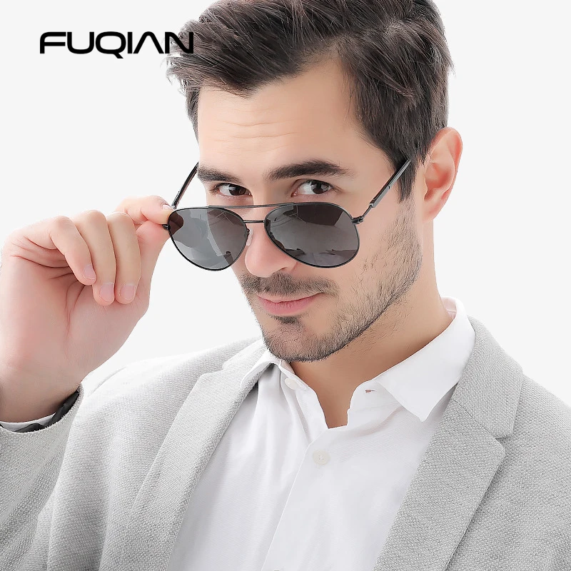 Stylish Pilot Polarized Sunglasses Men Women Fashion Metal Aviator Sun Glasses Male Ultra Light Driving Shades