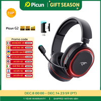 Picun G2 2.4G Wireless Gaming Headset Bluetooth Headphones 5ms Low Latency 7.1 Surround ENC Mic For PC PS4 PS5 Phone Switch
