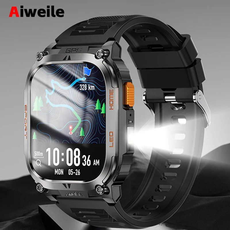 

Смарт-часы Смарт-часы Мужской фонарик Фитнес-трекер Miltary Компас Спорт Bluetooth Вызов GPS Beidou Позиционирование Aiweile AWQX18