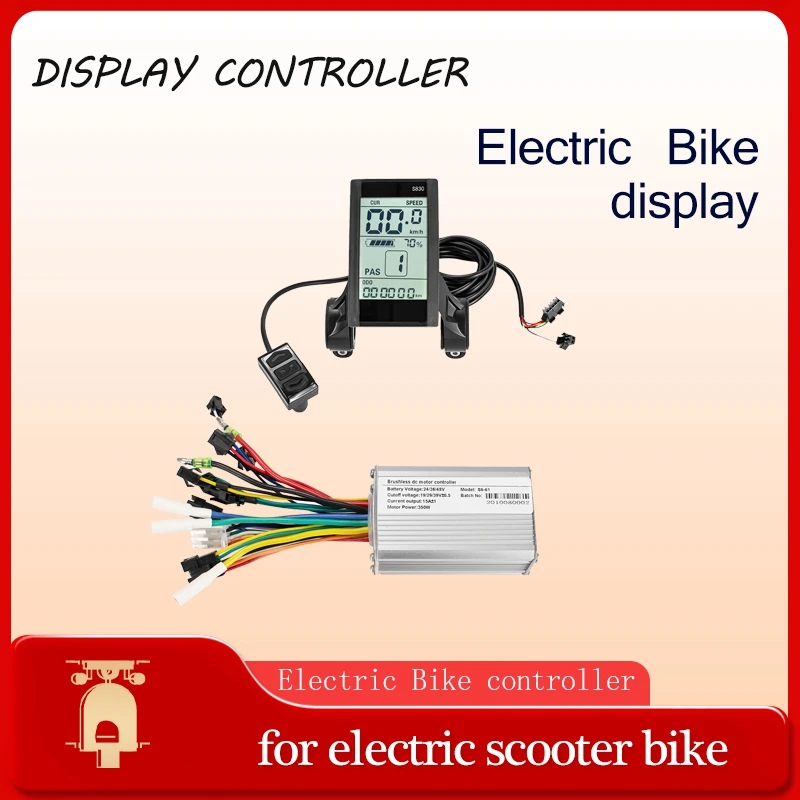 

Escooter Motor Controller EBike Brushless DC Controller 24V/36V/48V/ 250W/350W/500W Electric Bicycle USB Function LCD Display