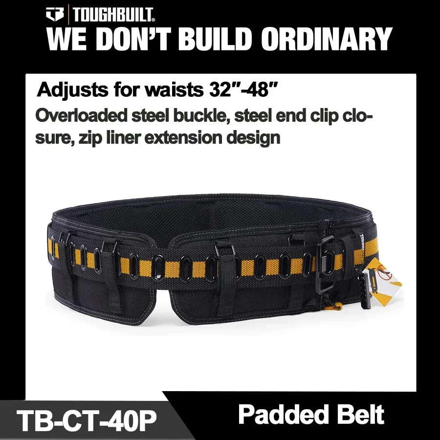 TOUGHBUILT Universal Work Belt and Clip Tech Hubs Multifunctional Padded Belt TB-CT-40P TB-CT-41/41B/41P TB-CT-42 TB-CT-150