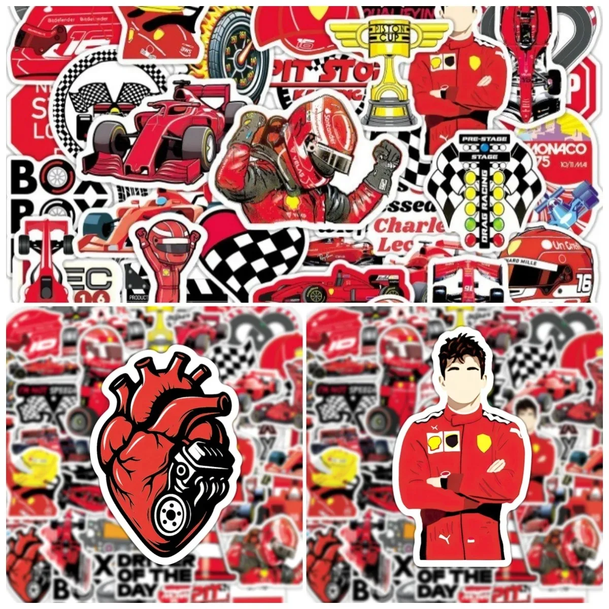 

50Pcs Passionate Racing Stickers Classic F Car Motorcycle Helmet Phone Case Decorative Toy Stickers