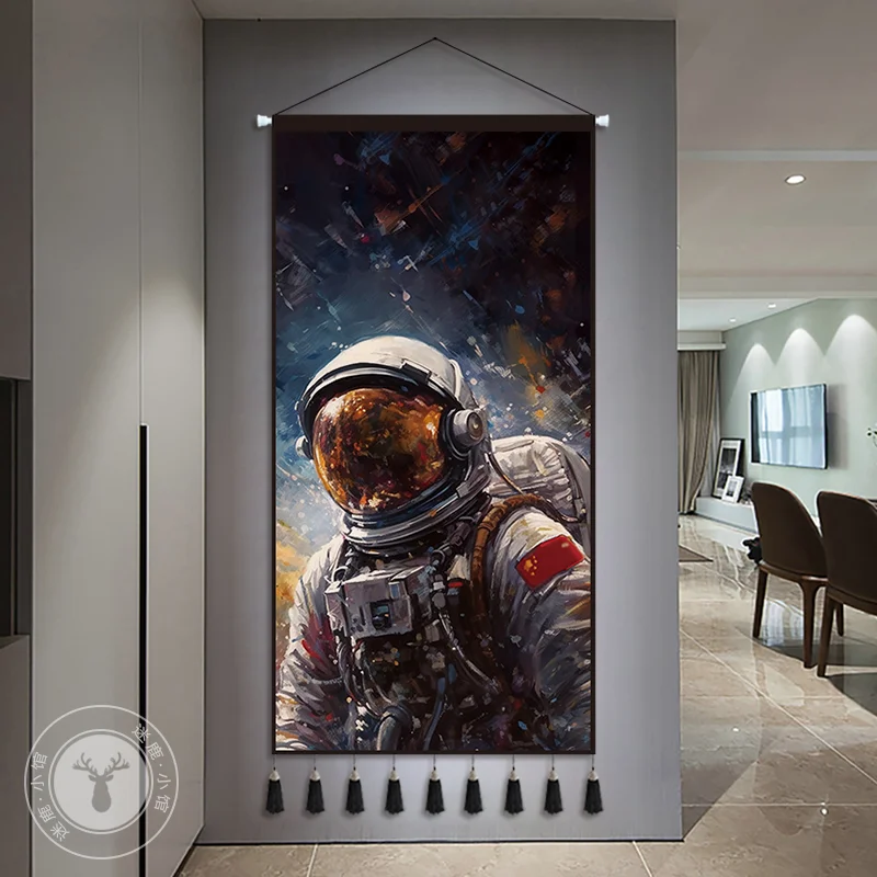 Space Astronaut Boys Wall Art Canvas Painting Outer Space Galaxy Spaceman Posters and Prints Wall Pictures Kids Room Decor
