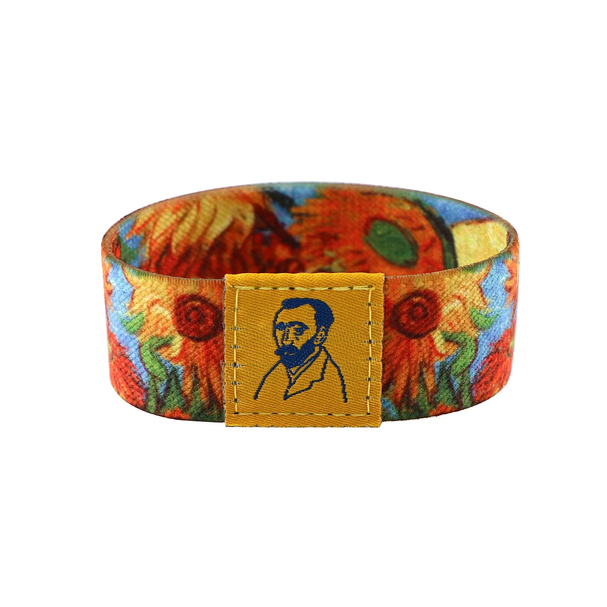 Classic Van Gogh Painting Styles Wide Band Bangles Armband Men Women Stretch Wristband Bracelet Fashion Accessories Gifts