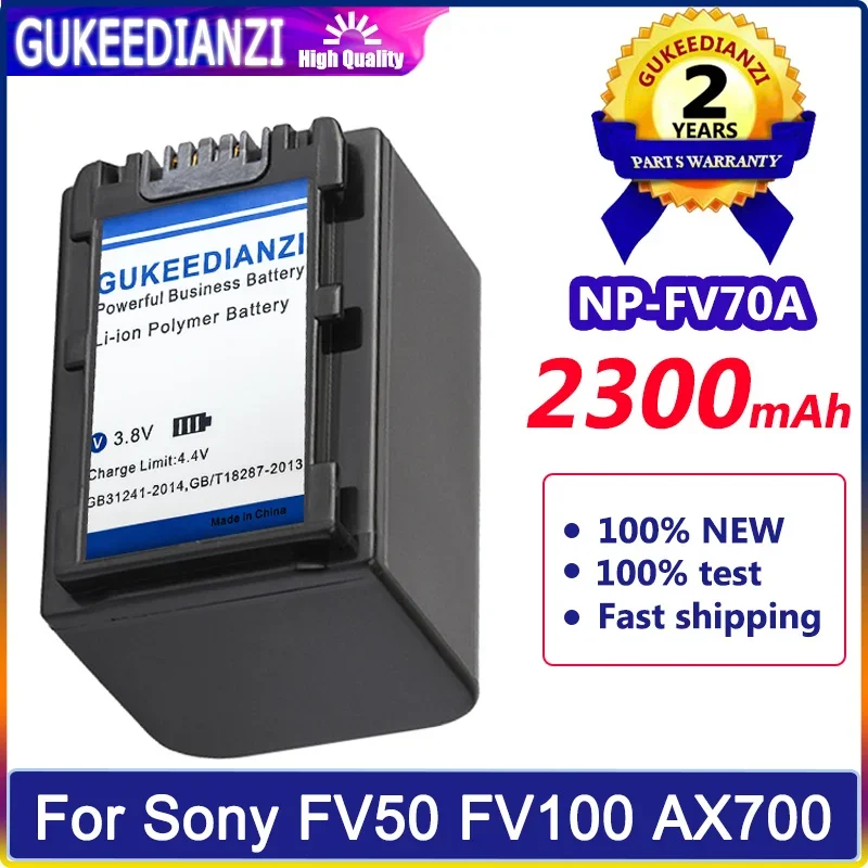 GUKEEDIANZI Battery NP-FV70A NPFV70A 2300mAh For Sony FV50 FV50A FV100 AX700 AX45 60 AX100E AXP55 EAX40 Camera Batteria