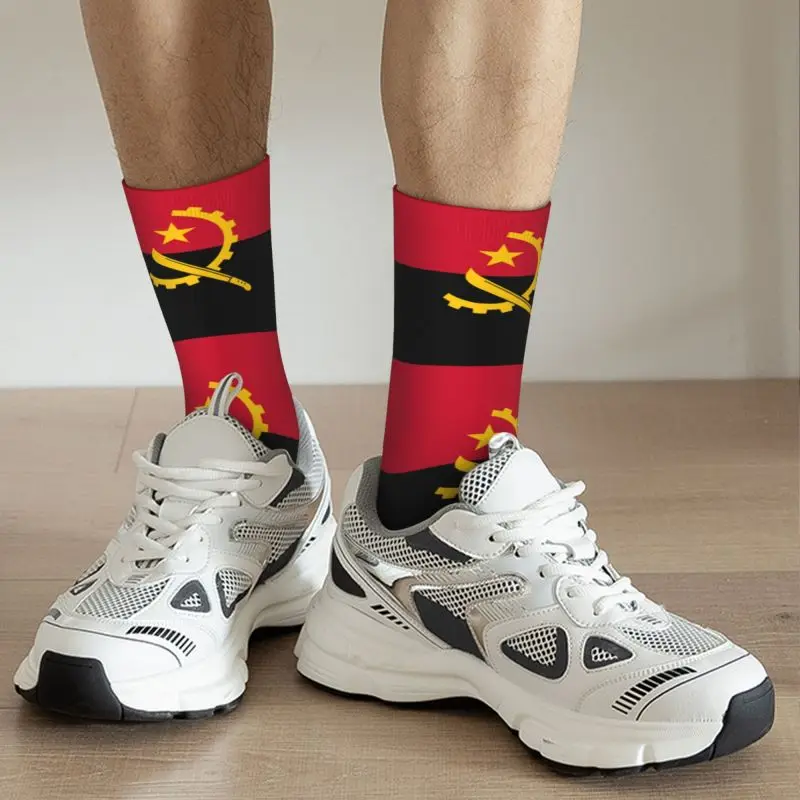 Spaß Männer Angola Flagge Kleid Socken Unisex warme bequeme 3D-Druck Angolan Stolz Crew Socken