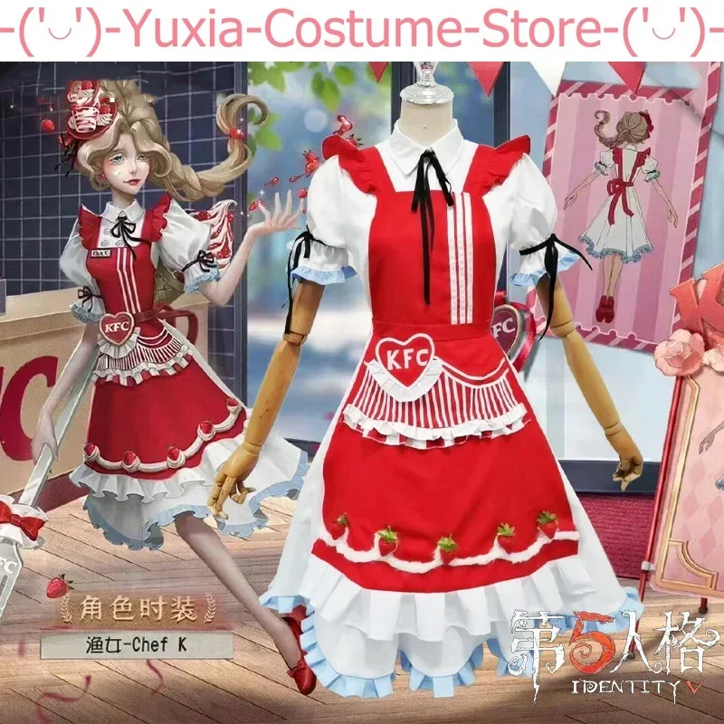 Identity V Grace Naiad Chef K Game Suit Sweet Lovely Maid Dress Cosplay Costume Halloween Party Role Play Outfit Women